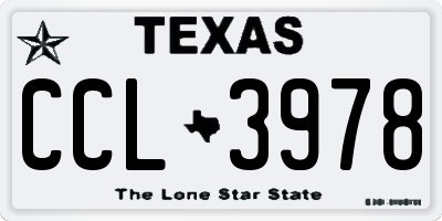 TX license plate CCL3978
