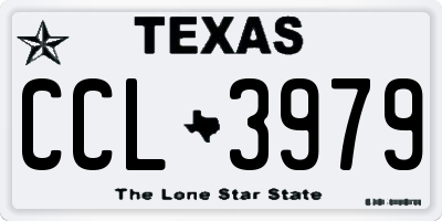 TX license plate CCL3979