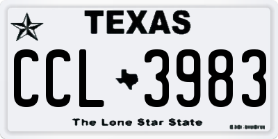 TX license plate CCL3983