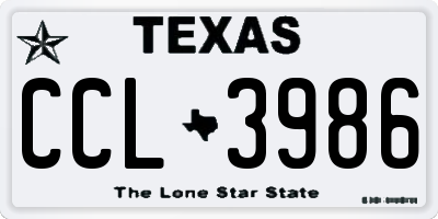TX license plate CCL3986
