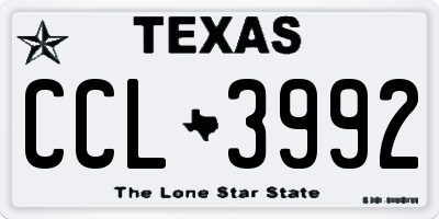 TX license plate CCL3992