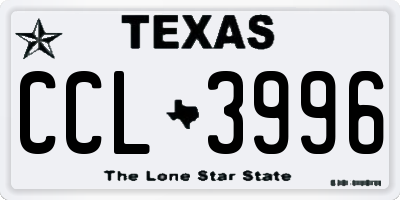 TX license plate CCL3996