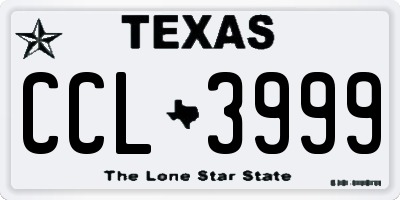 TX license plate CCL3999