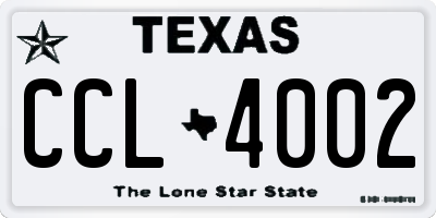TX license plate CCL4002