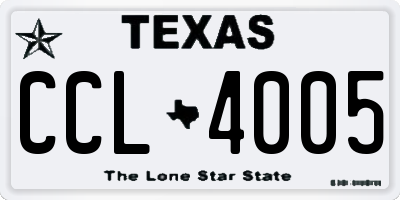 TX license plate CCL4005