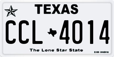TX license plate CCL4014