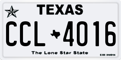 TX license plate CCL4016