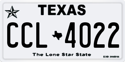 TX license plate CCL4022