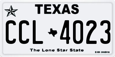 TX license plate CCL4023