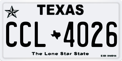 TX license plate CCL4026
