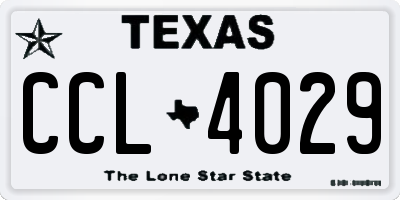 TX license plate CCL4029