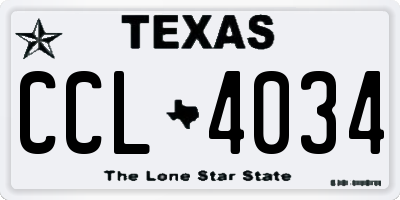 TX license plate CCL4034