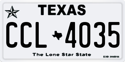 TX license plate CCL4035