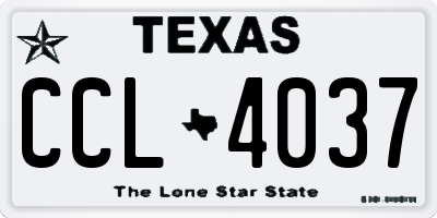 TX license plate CCL4037