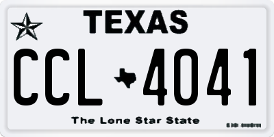 TX license plate CCL4041