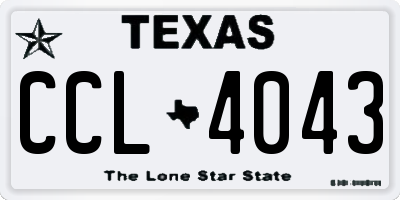 TX license plate CCL4043