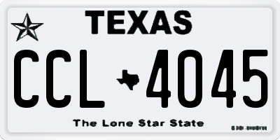 TX license plate CCL4045