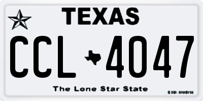TX license plate CCL4047