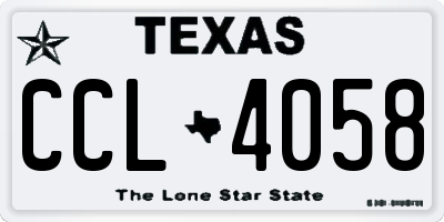 TX license plate CCL4058