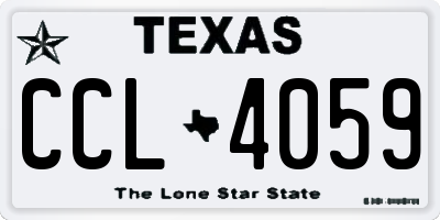 TX license plate CCL4059