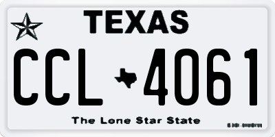TX license plate CCL4061