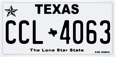 TX license plate CCL4063
