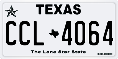 TX license plate CCL4064