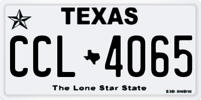 TX license plate CCL4065