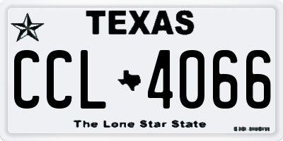 TX license plate CCL4066