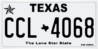 TX license plate CCL4068