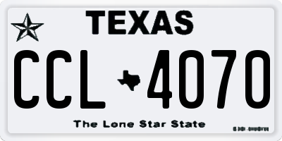 TX license plate CCL4070