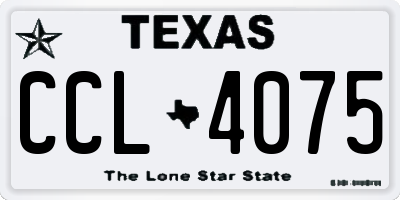 TX license plate CCL4075