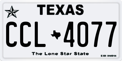 TX license plate CCL4077