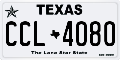 TX license plate CCL4080