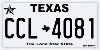 TX license plate CCL4081