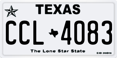TX license plate CCL4083
