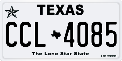 TX license plate CCL4085