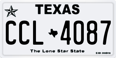 TX license plate CCL4087