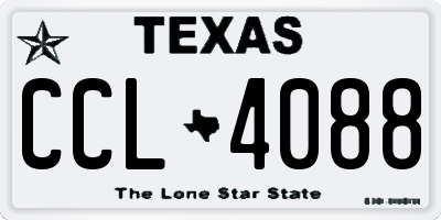 TX license plate CCL4088