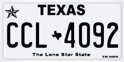 TX license plate CCL4092