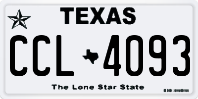 TX license plate CCL4093