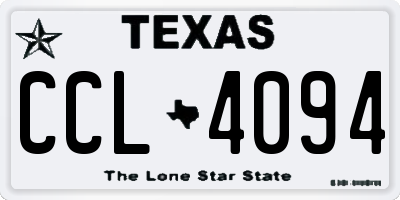 TX license plate CCL4094