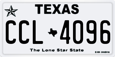 TX license plate CCL4096