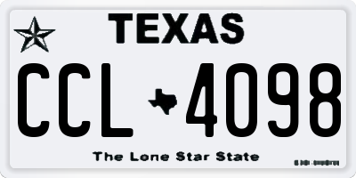 TX license plate CCL4098