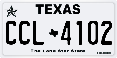 TX license plate CCL4102