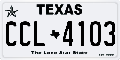 TX license plate CCL4103