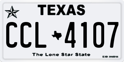 TX license plate CCL4107