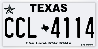 TX license plate CCL4114