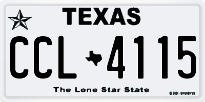 TX license plate CCL4115