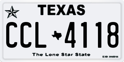 TX license plate CCL4118